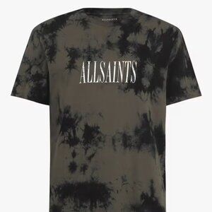 AllSaints Tie-Dye Stamp Graphic T-Shirt, Washed Black L